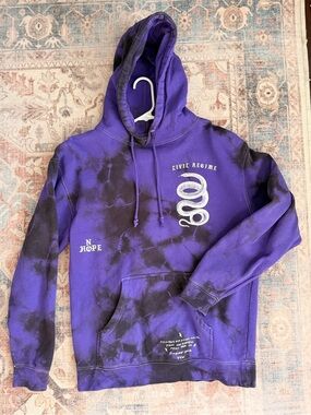 Civil Regime "No Hope" Purple Tie-Dye Snake Hoodie - Size M